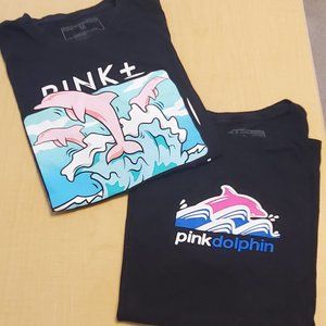 A Pair of Pink Dolphin Black Tees, size M